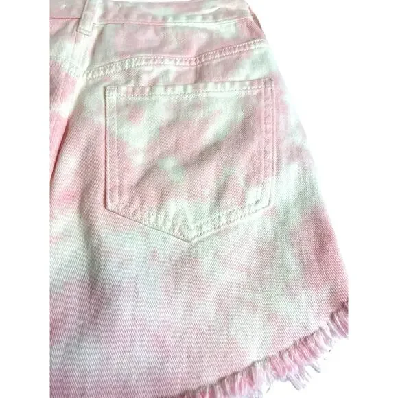 PacSun Tie-Dye High Rise Denim Jeans Mini Skirt | Pink | sz 24 NEW - Picture 6 of 11